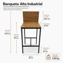 Ver imagem 5 de Banqueta Alta Madeira com Encosto Kiel Cor Louro Freijó - Kmj