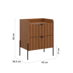 Mesinha de Cabeceira Venus 45cm com Base em Aço Carbono   - 5