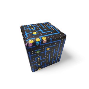 Mini Puff Banqueta Quadrado Cubo Decorativo Courino e Suede Game Courino