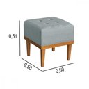 Ver imagem 3 de Puff Quadrado Linho Sala Quarto Banqueta Decorativo Linho Cinza