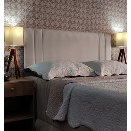 Cabeceira Casal 140 Cama Box Double Siena Bege Suede Painel Rbl - 1