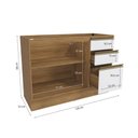 Ver imagem 3 de Balcão de Pia Celeste Kappesberg 100% Mdf 2 Portas 3 Gavetas Nogueira/branco 120cm