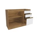 Ver imagem 4 de Balcão de Pia Celeste Kappesberg 100% Mdf 2 Portas 3 Gavetas Nogueira/branco 120cm