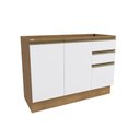 Ver imagem 1 de Balcão de Pia Celeste Kappesberg 100% Mdf 2 Portas 3 Gavetas Nogueira/branco 120cm