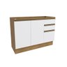 Balcão de Pia Celeste Kappesberg 100% Mdf 2 Portas 3 Gavetas Nogueira/branco 120cm - 1
