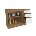 Ver imagem 3 de Balcão de Pia Celeste Kappesberg 100% Mdf 2 Portas 3 Gavetas Nogueira/branco 120cm