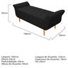 Recamier Estofado Ari 160cm Queen Size Suede Preto - 5