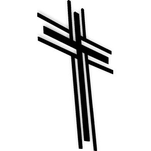 Crucifixo Moderno de Parede em Acrílico Preto Black Piano