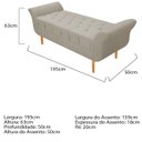 Ver imagem 5 de Recamier Estofado Ari 195cm King Size Suede Bege