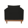 Kit Poltrona Living + Sofá 2 Lugares com Base Madeira Suede Cor:preto - 5