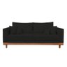 Kit Poltrona Living + Sofá 2 Lugares com Base Madeira Suede Cor:preto - 11
