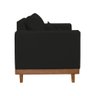 Kit Poltrona Living + Sofá 2 Lugares com Base Madeira Suede Cor:preto - 4