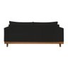Kit Poltrona Living + Sofá 2 Lugares com Base Madeira Suede Cor:preto - 12