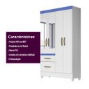 Ver mais imagens de Guarda Roupa Madri 110cm 4 Portas Branco Flex com Espelho Moval