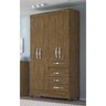 Guarda Roupa Solteiro 4 Portas 4 Gavetas Castanho Wood Sobral - Moval - 1