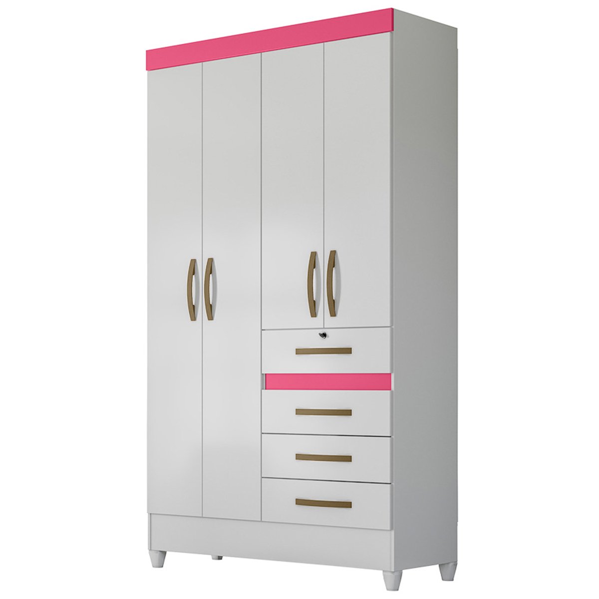 Guarda Roupa Sobral 110cm 4 Portas Branco Flex Moval