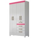 Ver imagem 1 de Guarda Roupa Sobral 110cm 4 Portas Branco Flex Moval