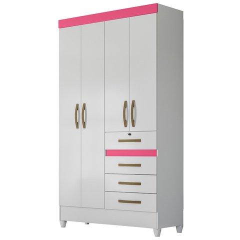 Guarda Roupa Sobral 110cm 4 Portas Branco Flex Moval