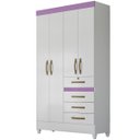Ver imagem 2 de Guarda Roupa Sobral 110cm 4 Portas Branco Flex Moval