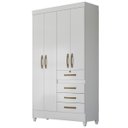 Ver imagem 4 de Guarda Roupa Sobral 110cm 4 Portas Branco Flex Moval