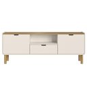 Ver imagem 6 de Rack TV 65 pol 180cm 2 Portas Pé Madeira Luara Hanover/Off White A10 - Mpozenato