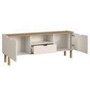 Ver imagem 5 de Rack TV 65 pol 180cm 2 Portas Pé Madeira Luara Hanover/Off White A10 - Mpozenato