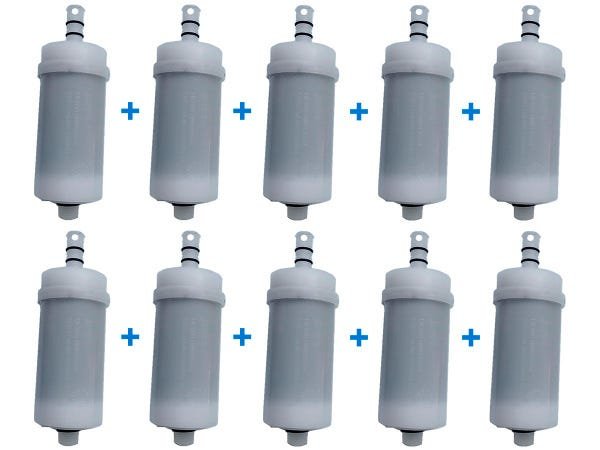 Kit com 10 Refis Universais para Filtro de Torneira Bica Móvel - 1