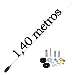 Antena Móvel Px Inox Mini Maria Mole 1,40 Metros + Cabo Coaxial 5,5 Metros - 2