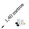 Antena Móvel Px Inox Mini Maria Mole 1,40 Metros + Cabo Coaxial 5,5 Metros - 2