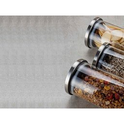 Conjunto com 4 Potes Hermetico de Vidro com Tampa Inox - 4