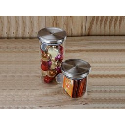 Conjunto com 4 Potes Hermetico de Vidro com Tampa Inox - 3