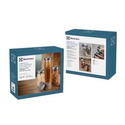 Conjunto com 4 Potes Hermetico de Vidro com Tampa Inox - 5