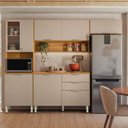 Ver imagem 1 de Cozinha Completa Alba 8 Portas 2 Gavetas com Vidro Cinamon/Nude Prime Tx - Demóbile