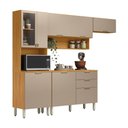 Ver imagem 2 de Cozinha Completa Alba 8 Portas 2 Gavetas com Vidro Cinamon/Nude Prime Tx - Demóbile