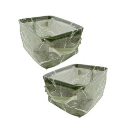Kit 2 Cesto Organizador Em Tecido Multiuso Infantil Cesta Organizadora Brinquedo Decorativa Cinza - 1
