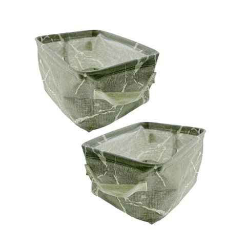 Kit 2 Cesto Organizador Em Tecido Multiuso Infantil Cesta Organizadora Brinquedo Decorativa Cinza