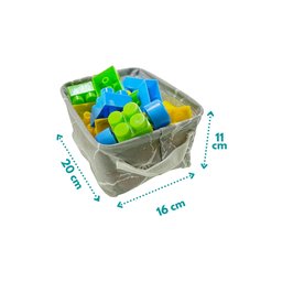Kit 2 Cesto Organizador Em Tecido Multiuso Infantil Cesta Organizadora Brinquedo Decorativa Cinza - 3