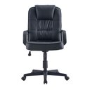 Ver imagem 6 de Cadeira de Escritório Presidente Ergonômica Couro Sintético Encosto Ajustável Trava Cor Preta Reimex