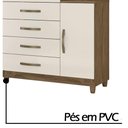 Ver imagem 3 de Cômoda Lisboa 104cm 1 Porta com Espelho Castanho Wood Off White Moval