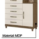 Ver imagem 4 de Cômoda Lisboa 104cm 1 Porta com Espelho Castanho Wood Off White Moval