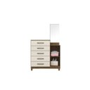 Ver imagem 2 de Cômoda Lisboa 104cm 1 Porta com Espelho Castanho Wood Off White Moval