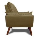 Ver imagem 2 de Poltrona Decorativa Alice Opala Suede Capuccino - Pano e Madeira