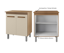 Ver imagem 2 de Balcão de Cozinha Multiuso para Forno ou Microondas com 2 Portas Serena - Savana/Off-White