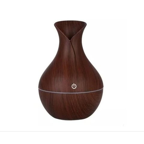 Umidificador Ultrassônico Usb Madeira Difusor Aroma Led