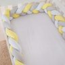 Protetor para berço tipo trança AMARELO/cinza/branco - 01 peça - 3