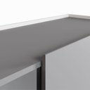 Ver imagem 6 de Armário Baixo 158,5cm Porta de Correr e 2 Nichos em MDP com Puxadores Metálicos Corporate Cinza/Sagr