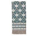 Ver imagem 4 de Manta Xale Sofá Decorativa Luxo Dupla Face Jacquard 1,40mx1,70m Istambul Turquesa