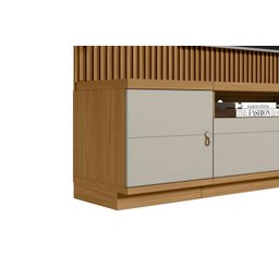 Estante Home para Tv Ripado 1 Modulo Lateral Esquerdo Ouro Preto Nature/off White - Linea - 8 Estante Home para Tv Ripado 1 Modulo Lateral Esquerdo Ouro Preto Nature/off White - Linea - 8