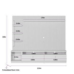Estante Home para Tv Ripado 1 Modulo Lateral Esquerdo Ouro Preto Nature/off White - Linea - 3 Estante Home para Tv Ripado 1 Modulo Lateral Esquerdo Ouro Preto Nature/off White - Linea - 3