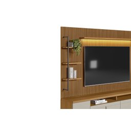 Estante Home para Tv Ripado 1 Modulo Lateral Esquerdo Ouro Preto Nature/off White - Linea - 7 Estante Home para Tv Ripado 1 Modulo Lateral Esquerdo Ouro Preto Nature/off White - Linea - 7
